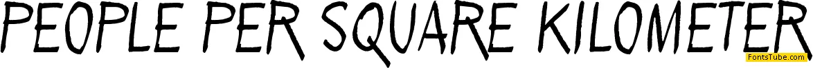 People per square kilometer Font