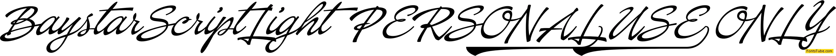 Baystar Script PERSONAL USE ONLY Font Family
