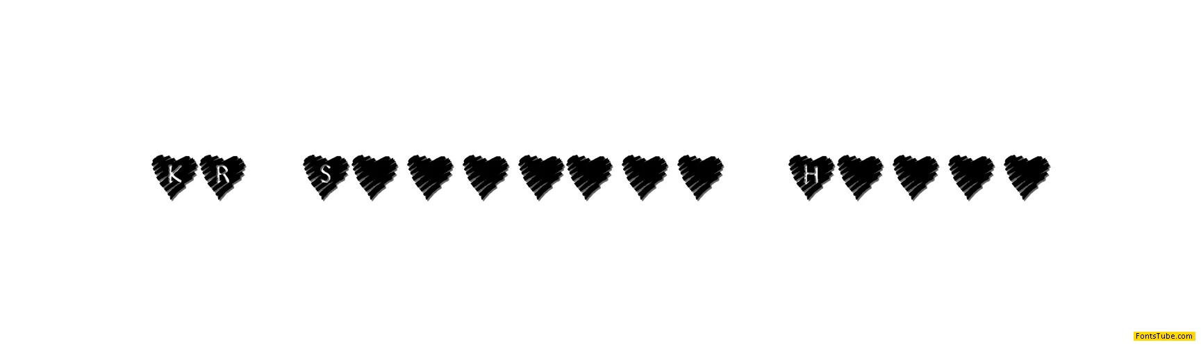 KR Scribble Heart Font
