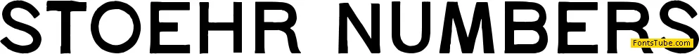 Stoehr numbers Font
