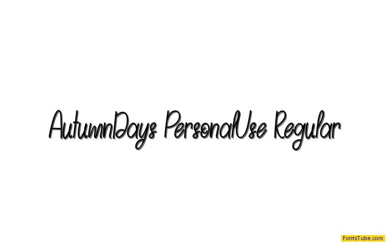 Autumn Days - Personal Use Font Family