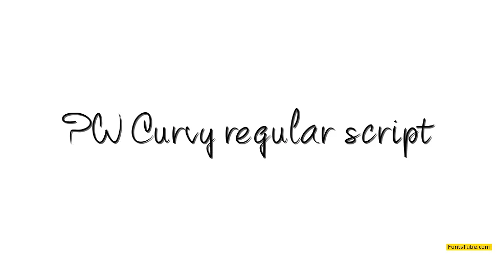 PW Curvy regular script Font