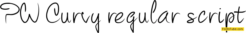 PW Curvy regular script Font