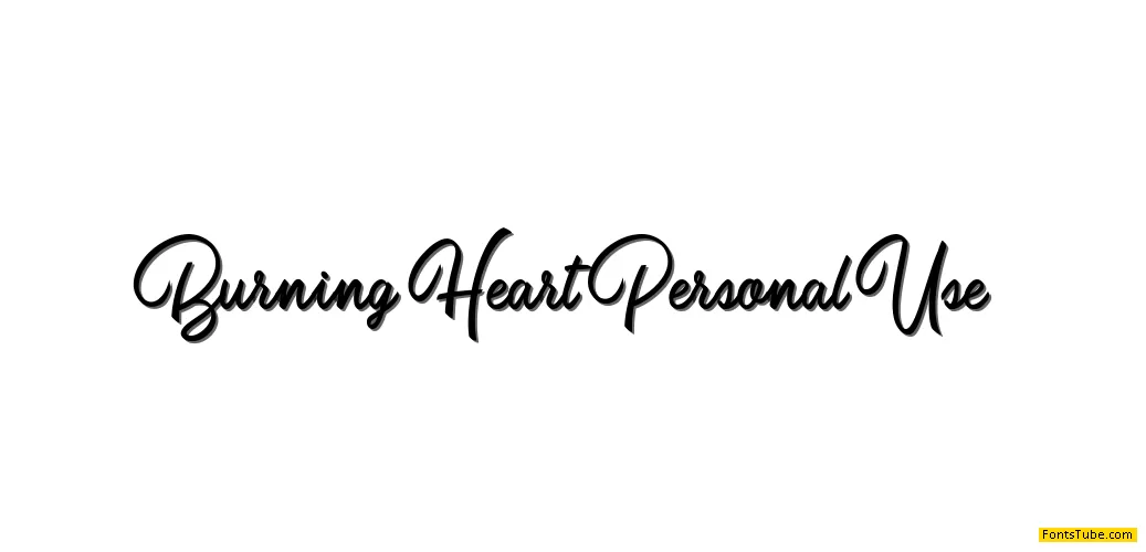 Burning Heart Personal Use Font