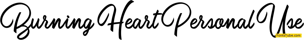 Burning Heart Personal Use Font