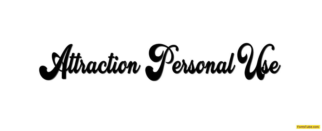 Attraction Personal Use Font