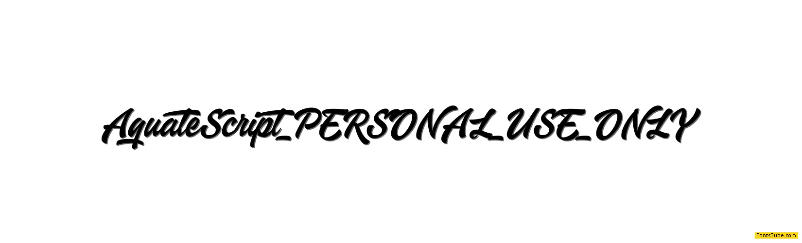 Aquate Script PERSONAL USE ONLY Font