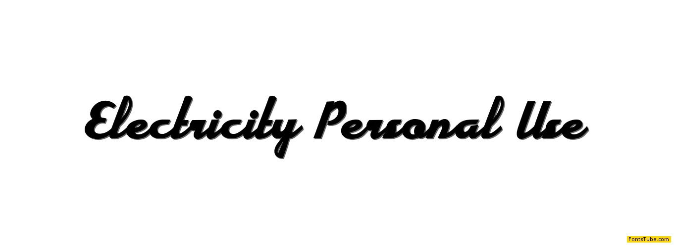 Electricity Personal Use Font