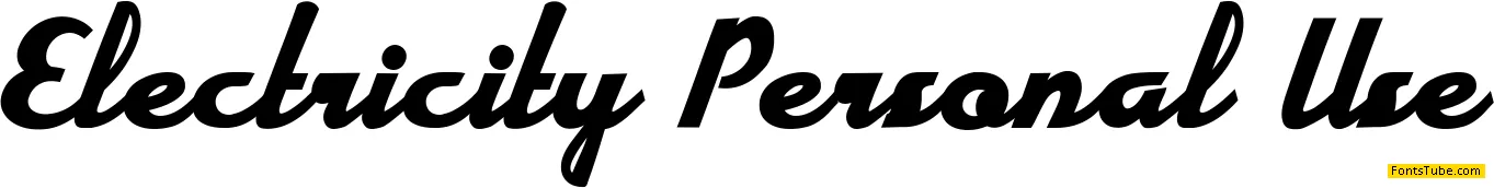 Electricity Personal Use Font