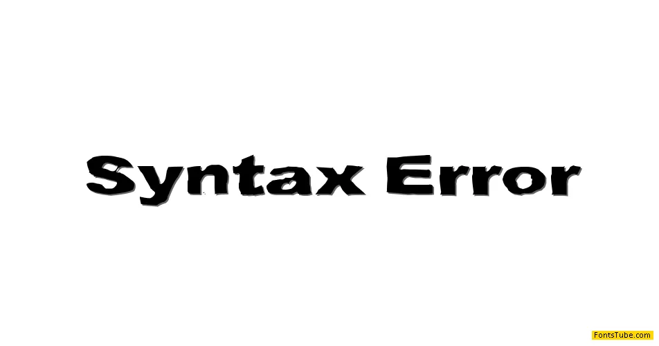 Syntax Error Font