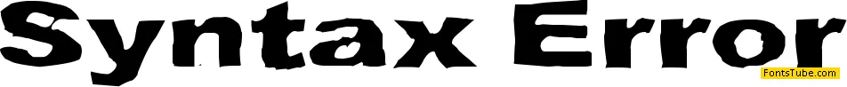 Syntax Error Font