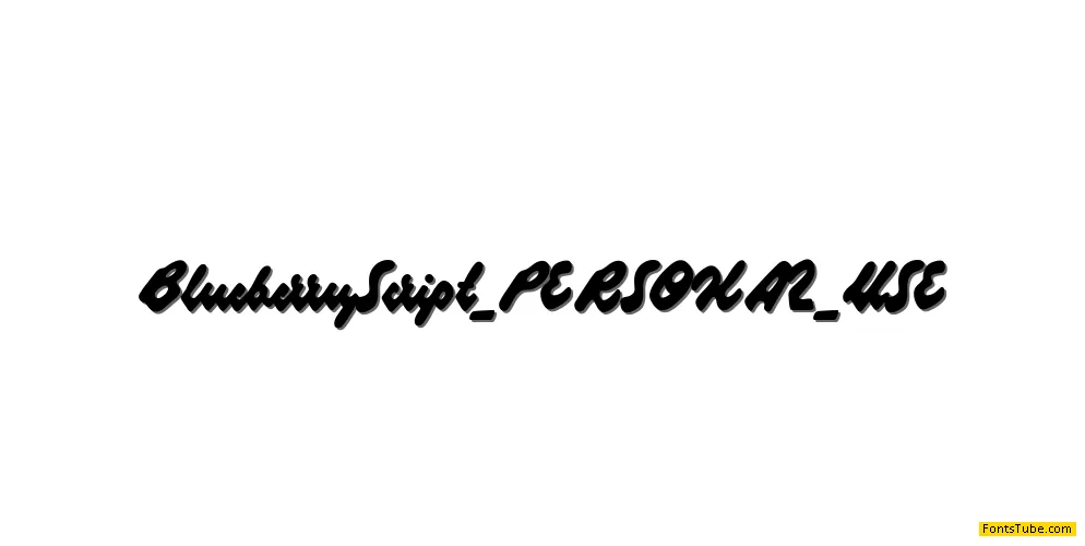 Blueberry Script PERSONAL USE Font