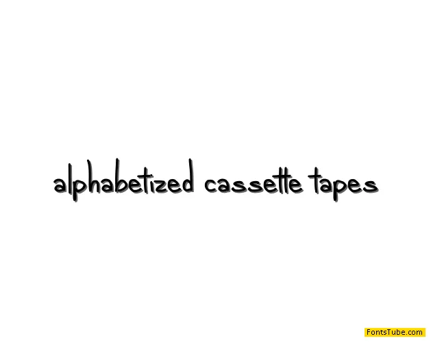 alphabetized cassette tapes Font