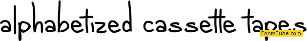 alphabetized cassette tapes Font