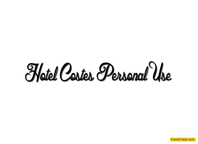 Hotel Costes Personal Use Font