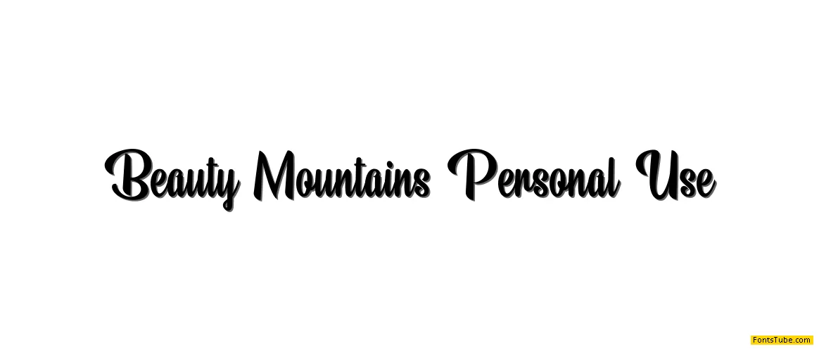 Beauty Mountains Personal Use Font