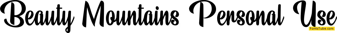 Beauty Mountains Personal Use Font
