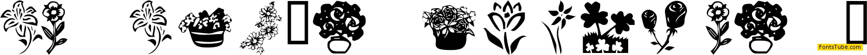 KR Kat's Flowers 4 Font