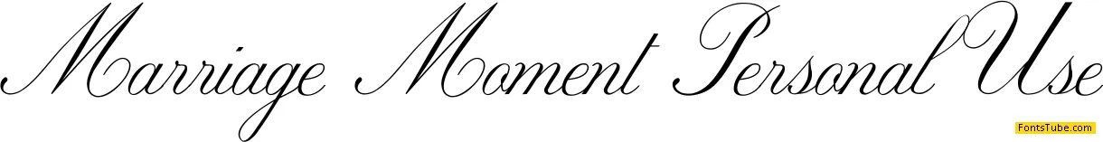 Marriage Moment Personal Use Font