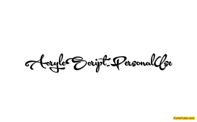 Acryle Script Personal Use Font