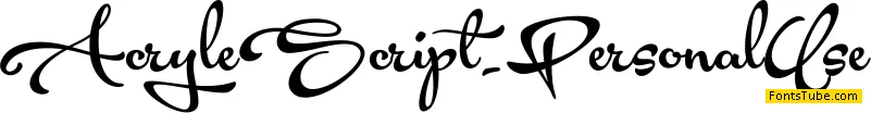 Acryle Script Personal Use Font