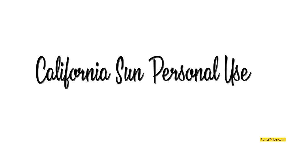 California Sun Personal Use Font