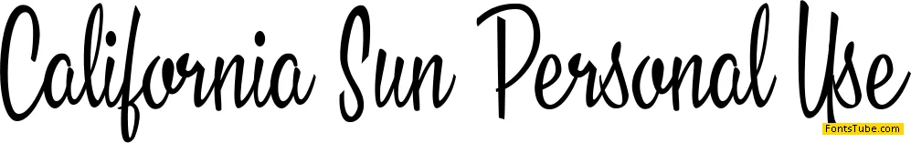 California Sun Personal Use Font