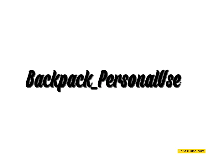 Backpack Personal Use Font