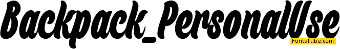 Backpack Personal Use Font