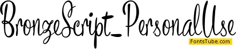 Bronze Script Personal Use Font