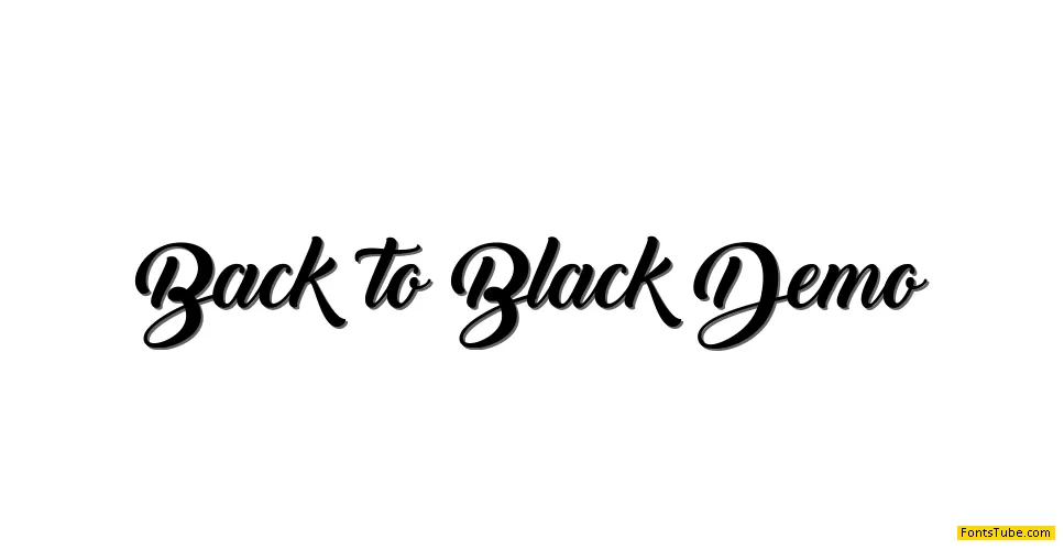 Back to Black Demo Font