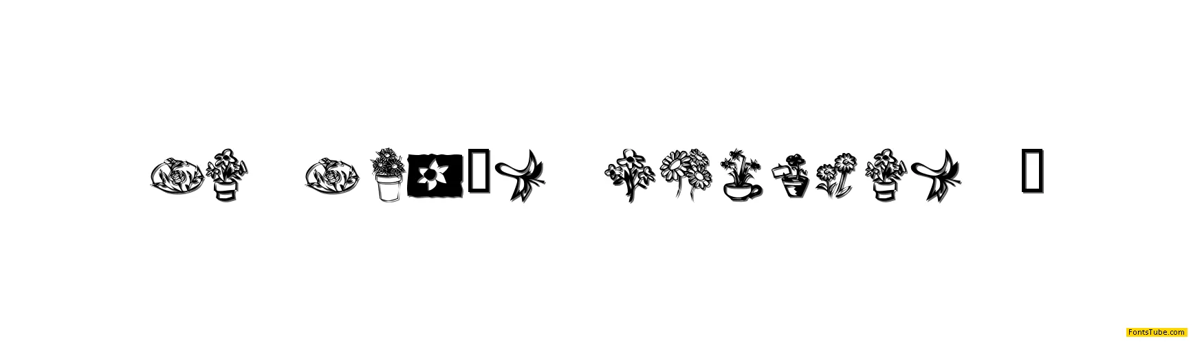 KR Kat's Flowers 3 Font