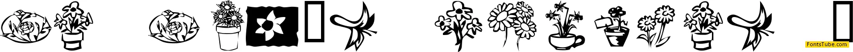 KR Kat's Flowers 3 Font