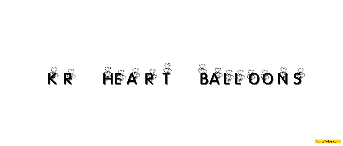KR Heart Balloons Font