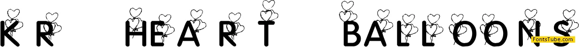 KR Heart Balloons Font