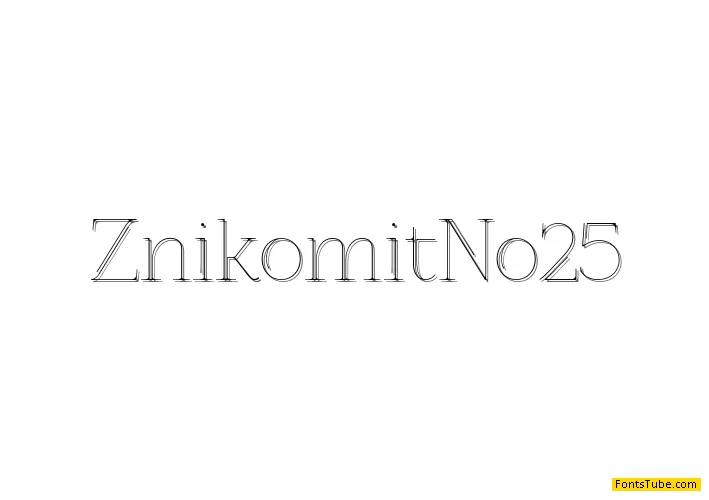 ZnikomitNo25 Font