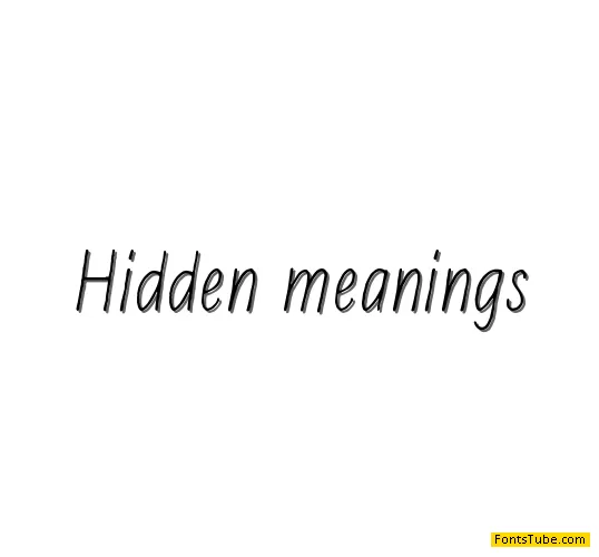 Hidden meanings Font