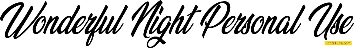 Wonderful Night Personal Use Font