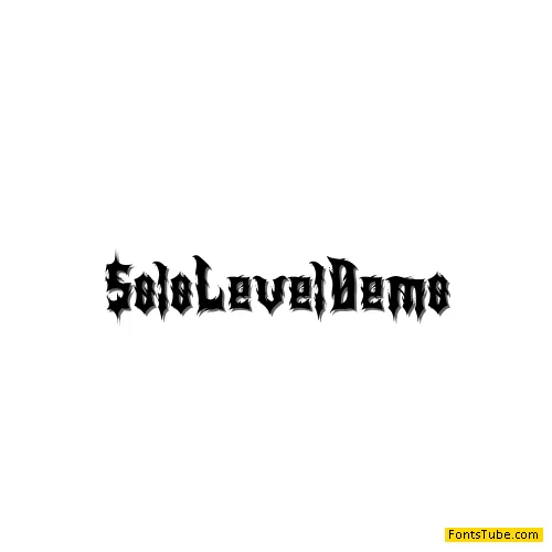 Solo Level Demo Font
