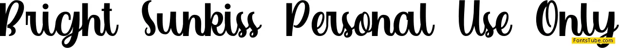 Bright Sunkiss Personal Use Onl Font