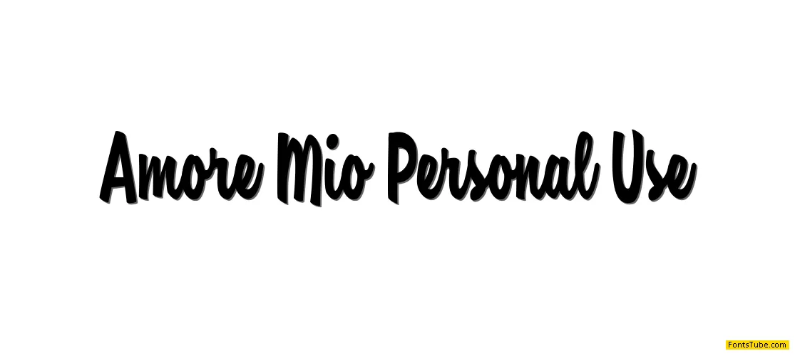 Amore Mio Personal Use Font
