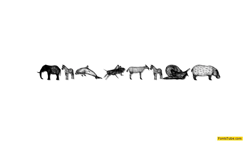 3D Animals Font
