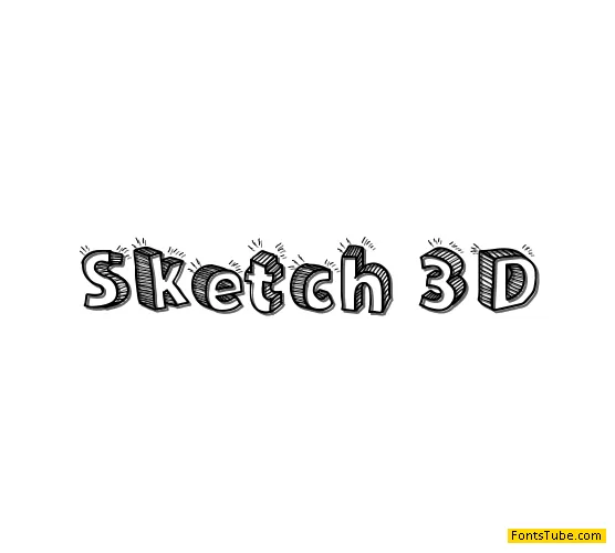 Sketch 3D Font