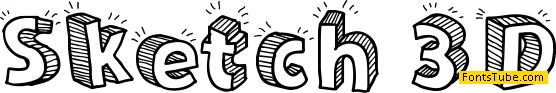 Sketch 3D Font