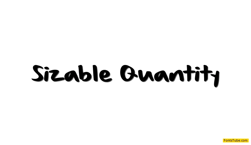 Sizable Quantity Font