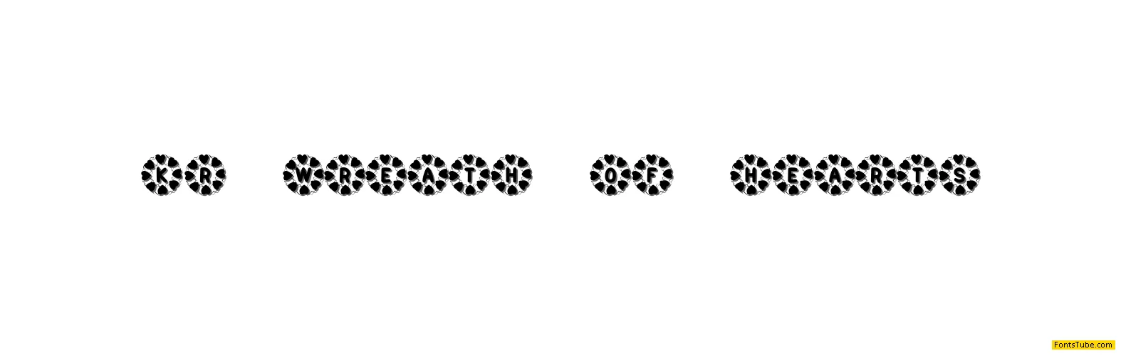 KR Wreath Of Hearts Font