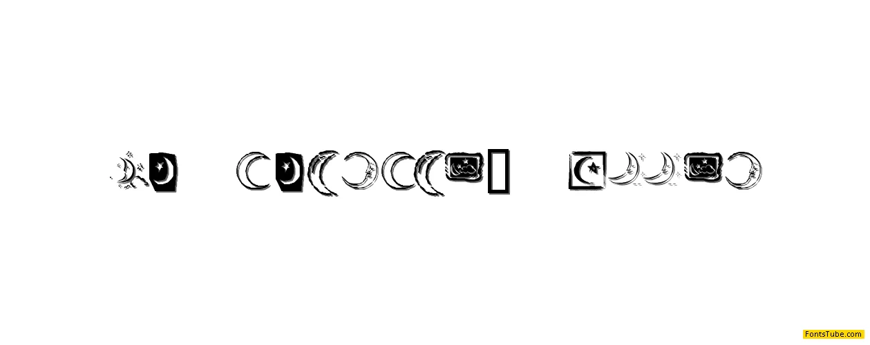 KR Crescent Moons Font
