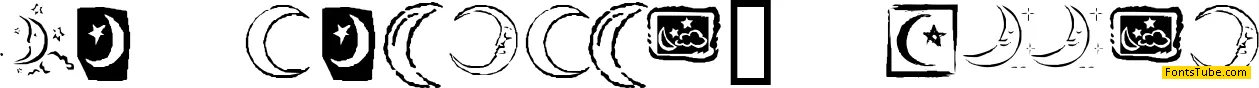 KR Crescent Moons Font