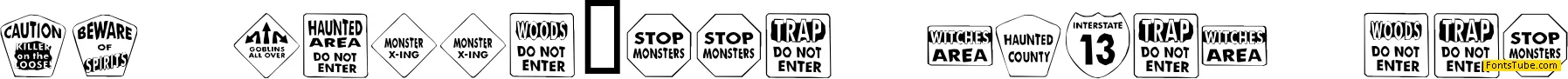 KR Halloween Signs One Font