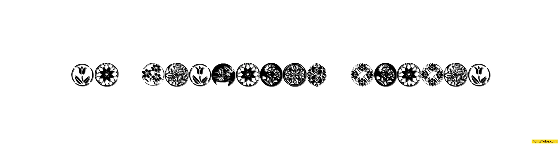 KR Fleurish Circle Font